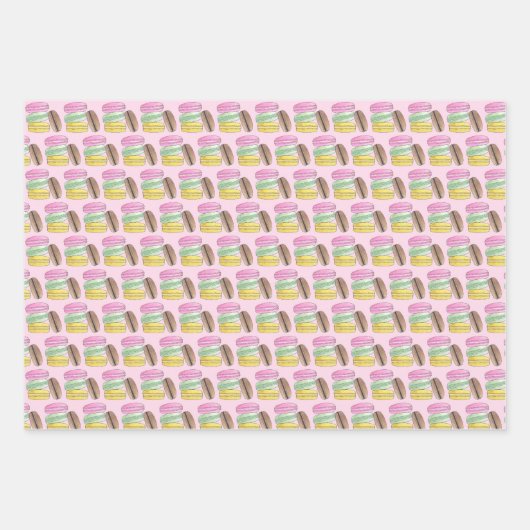 Macaron French Pastry Cookies Macarons Patisserie Inpakpapier Vel (Voorkant)