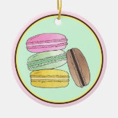 Macaron French Pastry Cookies Macarons Patisserie Keramisch Ornament (Voorkant)