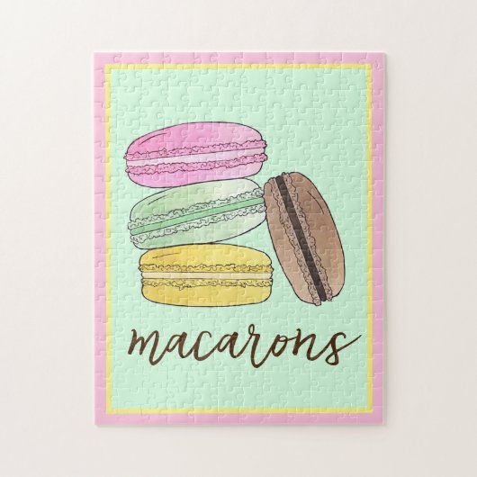 Macaron French Pastry Cookies Macarons Patisserie Legpuzzel (Verticaal)