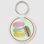 Macaron French Pastry Cookies Macarons Patisserie Sleutelhanger (Voorkant)
