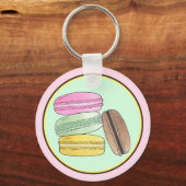 Macaron French Pastry Cookies Macarons Patisserie Sleutelhanger (Voorkant)
