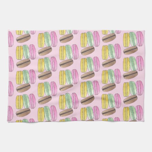Macaron French Pastry Cookies Macarons Patisserie Theedoek (Horizontaal)