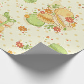 Macaron gebak dessert zoete bloemige macaron cadeaupapier (Hoek)