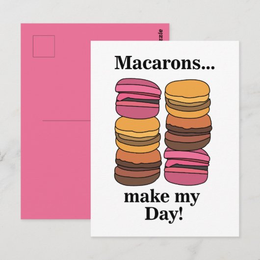 Macaron Gebak Zoet Briefkaart (Voorkant / Achterkant)