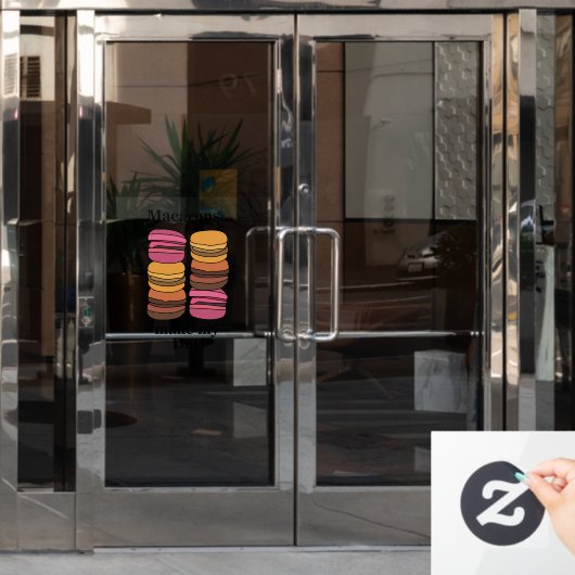 Macaron Gebak Zoete Bakkerij Restaurant Raamsticker (Kantoordeur)