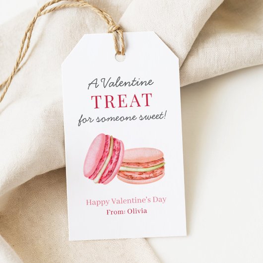 Macaron Gelukkig Valentijnsdag Zoete Behandeling F Cadeaulabel