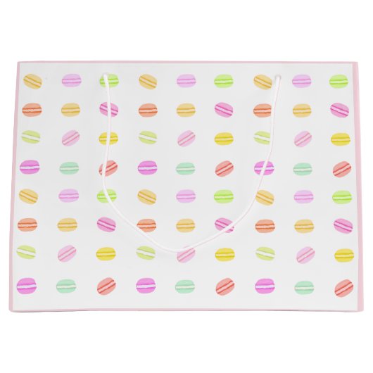 Macaron geschenkzak Roze Groot Cadeauzakje (Voorkant)