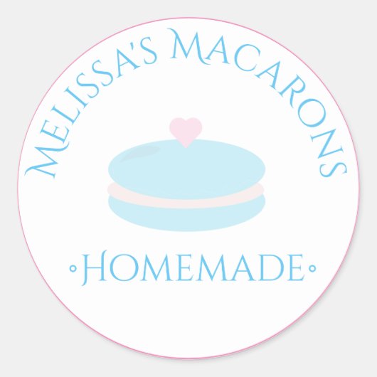 Macaron Hart Logo Stickers Thuis Bakkerij (Voorkant)
