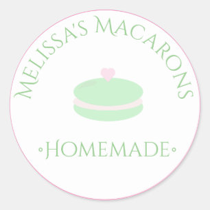 Macaron Hart Logo Stickers Zelfgemaakte Bakkerij