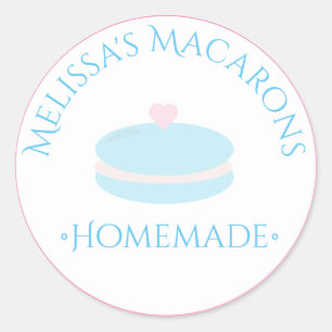 Macaron Hart Logo Stickers Zelfgemaakte Bakkerij