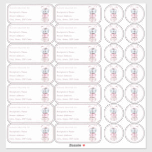 Macaron individuele naam adres + envelop sticker