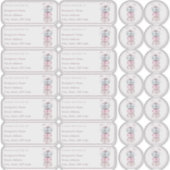 Macaron individuele naam adres + envelop sticker (Voorkant)