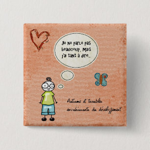 Macaron Je ne parle pas beaucoup Vierkante Button 5,1 Cm
