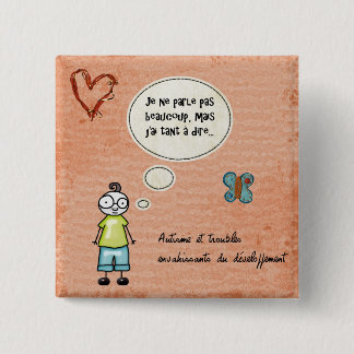 Macaron Je ne parle pas beaucoup Vierkante Button 5,1 Cm