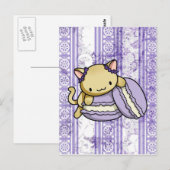 Macaron Kat Briefkaart (Voorkant / Achterkant)