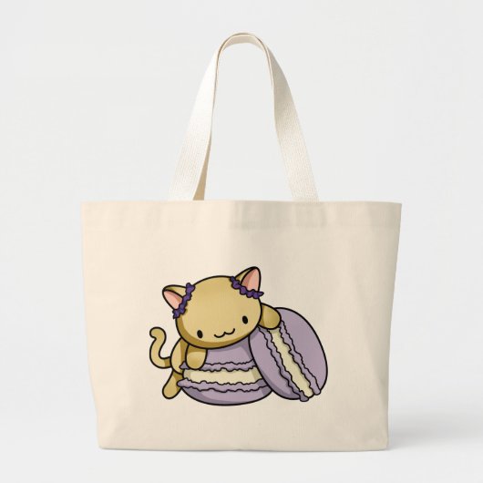 Macaron Kat Grote Tote Bag (Voorkant)