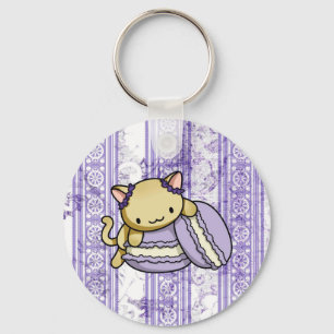 Macaron Kat Sleutelhanger