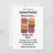 Macaron Kleurrijke Sweet Party Kaart (Voorkant)
