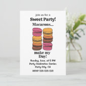 Macaron Kleurrijke Sweet Party Kaart (Staand voorkant)