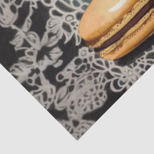 Macaron Lace Skull Decoupage Papier (Detail)