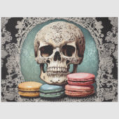 Macaron Lace Skull Decoupage Papier (Voorkant)