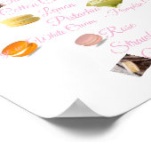 Macaron Lijst Dessert Tafel Poster (Hoek)