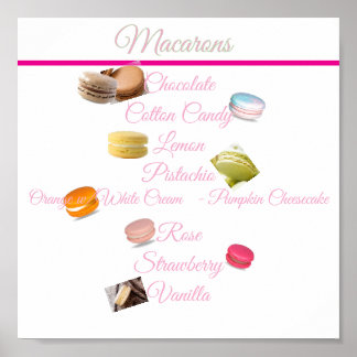 Macaron Lijst Dessert Tafel Poster