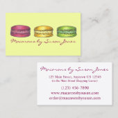 Macaron Macarons Franse bakkerij met koekje Visitekaartje (Voorkant / Achterkant)