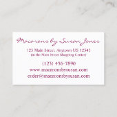 Macaron Macarons Franse bakkerij met koekje Visitekaartje (Achterkant)
