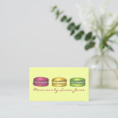 Macaron Macarons Franse bakkerij met koekje Visitekaartje (Staand voorkant)