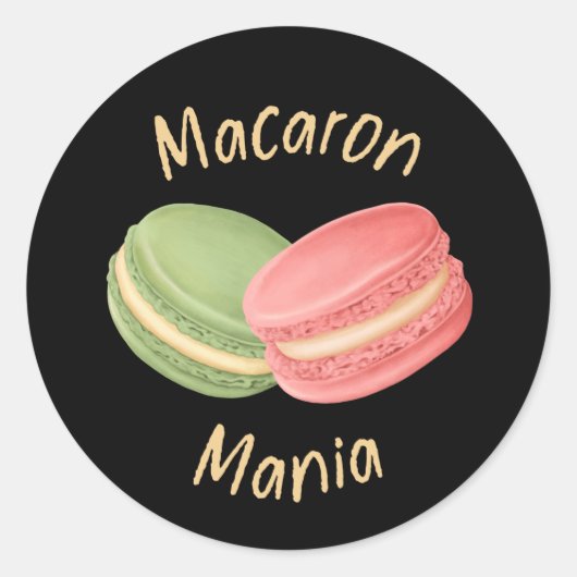 Macaron Mania Macaron Lover Ronde Sticker (Voorkant)