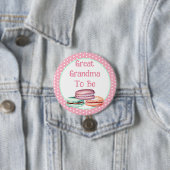 Macaron Meisje's Baby shower Grote Oma Te Zijn Ronde Button 7,6 Cm (In situ)