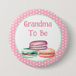 Macaron Meisje's Baby shower Oma To Be Ronde Button 7,6 Cm