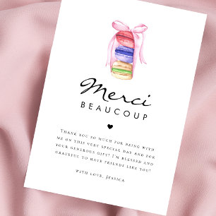 Macaron Merci Beaucoup Frans Vrijgezellenfeest Bedankkaart