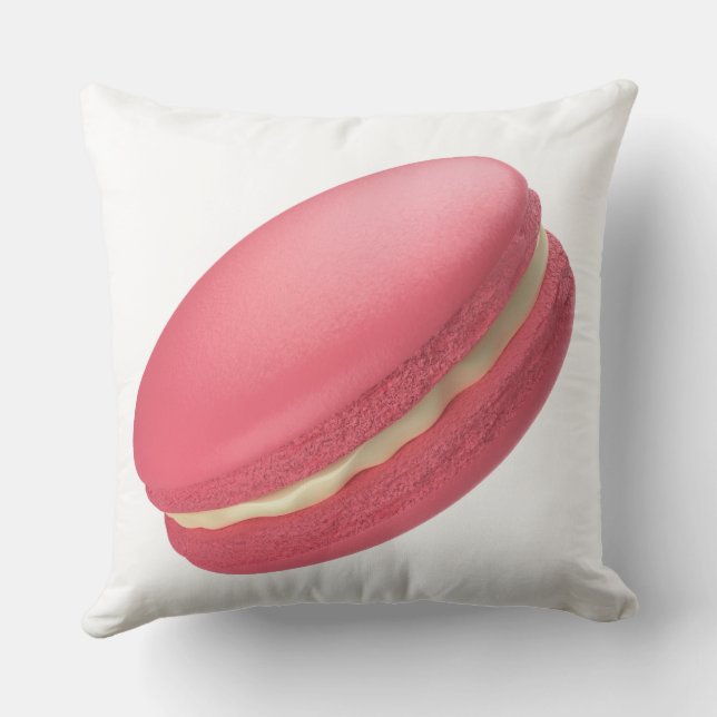 Macaron met aardbeiensmaak kussen (Achterkant)