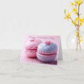 Macaron met Hartjes Valentijns Groet Kaart (Gele Bloem)