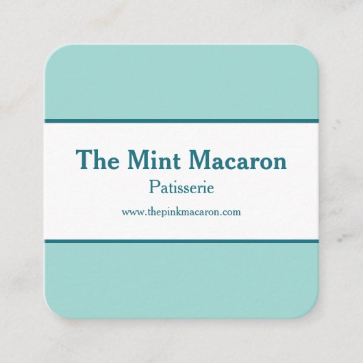 Macaron Mint Blue Modern Minimal Chic & Trendy Vierkante Visitekaartje (Voorkant)