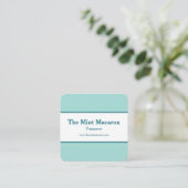 Macaron Mint Blue Modern Minimal Chic & Trendy Vierkante Visitekaartje (Staand voorkant)