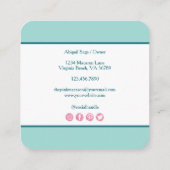 Macaron Mint Blue Modern Minimal Chic & Trendy Vierkante Visitekaartje (Achterkant)