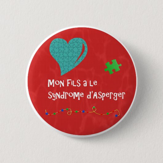 Macaron Mon filt een le syndrome d'Asperger Ronde Button 5,7 Cm (Voorkant)