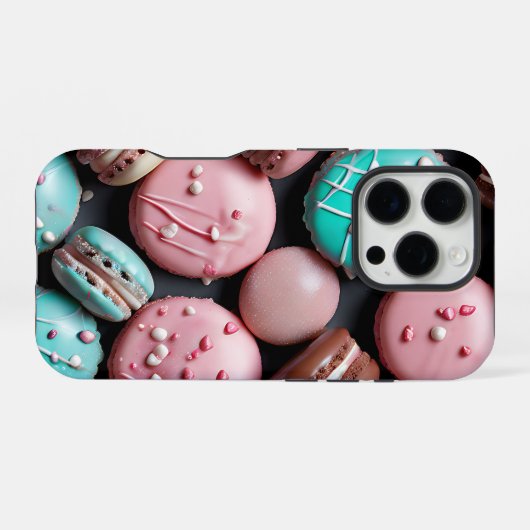  macaron monogram iPhone hoesje (Achterkant horizontaal)