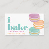 Macaron Paarse Sinaasappel Turquoise Gebak Chef Ba Visitekaartje (Voorkant)