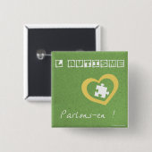 Macaron Parlons-en Vierkante Button 5,1 Cm (Voorkant /achterkant)