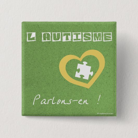 Macaron Parlons-en Vierkante Button 5,1 Cm (Voorkant)