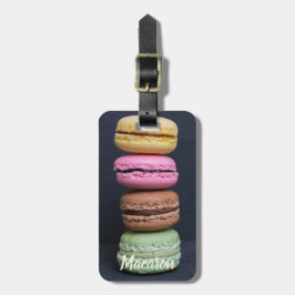 Macaron pastries voor cadeau voor tanden bagagelabel