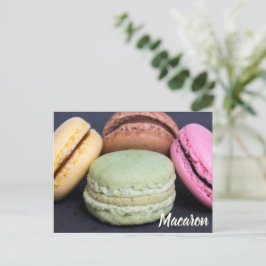 Macaron pastries voor cadeau voor tanden feestdagenkaart