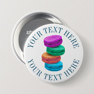 Macaron pinback knopen met gepersonaliseerde tekst ronde button 7,6 cm