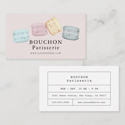 Macaron Pink Bakery Visitekaartje (Voorkant / Achterkant)