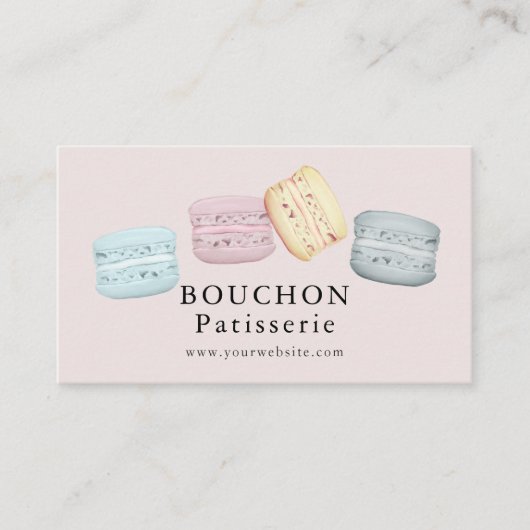 Macaron Pink Bakery Visitekaartje (Voorkant)