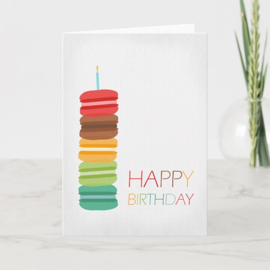 Macaron Stack Cake - Birthday Card Kaart (Voorkant)